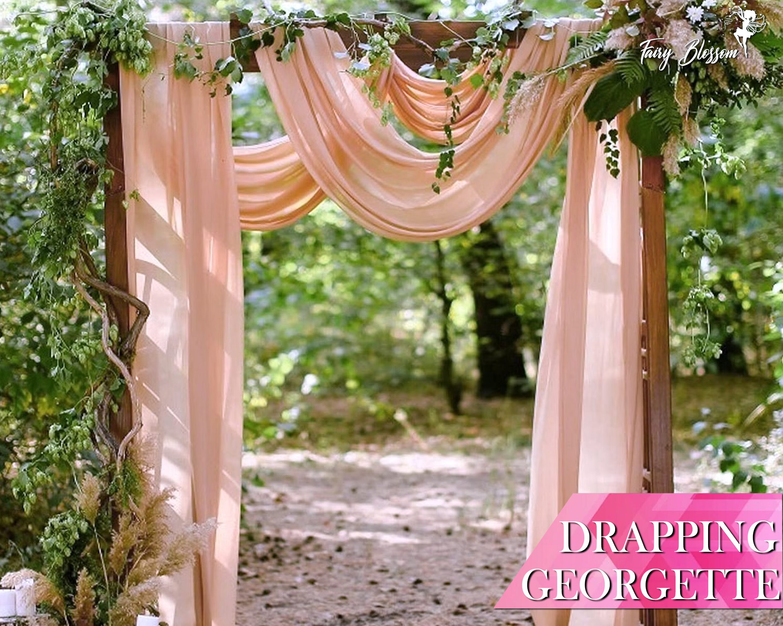 Blush Pink Wedding Arch Draping Fabric Chiffon Fabric Drapery