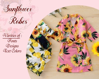 Sunflower Print Kimono - Etsy