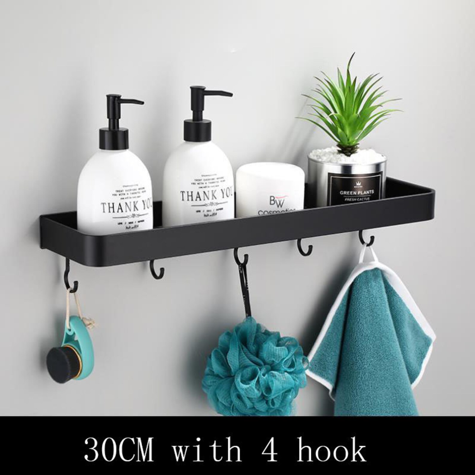 Black Bathroom Shelf Space 23CM30CM40CM50CM60CM With Rode - Etsy UK
