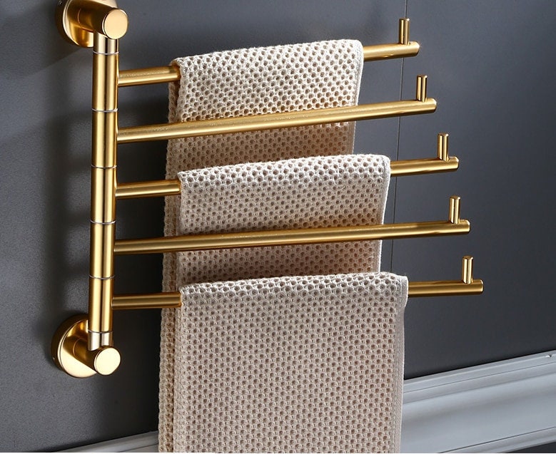 Luxury Gold Bathroom Towel Pole / Rotating Aluminium Alloy - Etsy