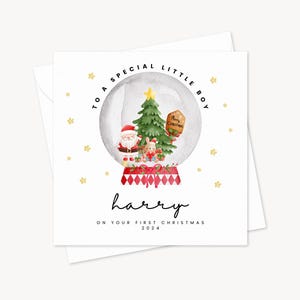 Bambino speciale a Natale / Primo biglietto di Natale personalizzato / Graziosa palla di neve per le feste / Nipote nipote figlia figlio