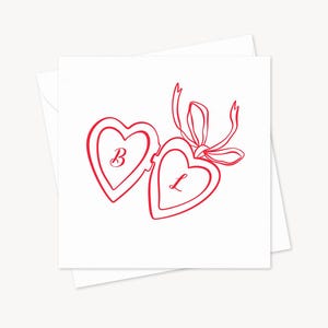 Gepersonaliseerde eerste valentijnskaart medaillon | Echtgenoot Vrouw Vriendin Vriendje Verloofde Partner | Jubileum bruiloft verloving | Schets: