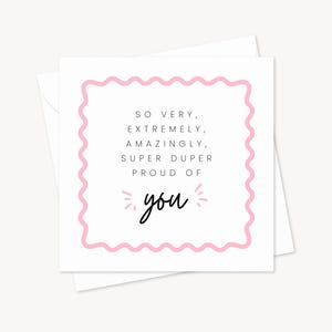 si fier de vous | vous pouvez le faire | Nouvel emploi, bonne chance | Félicitations | Carte Bravo | Félicitations | Nouvelle aventure