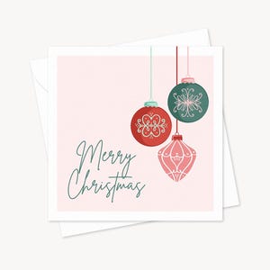 Schlichte Weihnachtskarte | Personalisierte Karte | Niedliche festliche Kugeln | Karte Winter | Geschenk für Familie und Freunde | Mama Schwester Tante Nichte