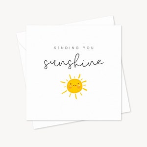 Ich sende Ihnen Sonnenschein Karte | Beileid Geschenk | Bleib Stark | Karte für Freund | Liebe senden | Trauer | Entschuldigung für Deinen Verlust | Ich denke an Dich