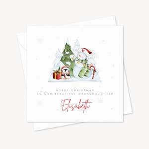 Special Granddaughter At Christmas | Personalised Card | Holiday Card For Family | Festive Scenes | Grandson Daughter Son Sister Brother