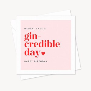 Have A Gin - Biglietto di compleanno credibile / Regalo personalizzato per amico / Amante del gin / Biglietto per occasioni di festa carine / Divertente migliore amico famiglia