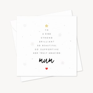 Weihnachtskarte für Mama | Festliche Familienkarte | Zu meiner Mama-Weihnachtskarte | Mama Weihnachtsgeschenk | Weihnachtskarte für Eltern