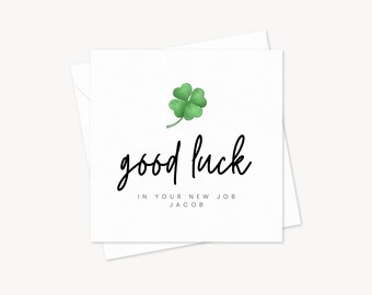 Bonne chance dans votre nouvelle carte de travail | Nouvelle carte de travail personnalisée | Bonne chance | Carte Bravo | Vous l'avez compris | Carte porte-bonheur Nouvelle aventure