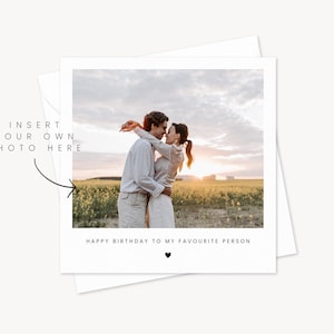 Personalised Photo Birthday Card | Happy Birthday Occasional | Minimalistic Card | Girlfriend Boyfriend | Gift For Loved Ones | I Love You