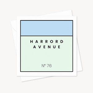 Carte de vœux pour une nouvelle maison inspirée du monopole | Carte de pendaison de crémaillère | Adresse | Nouvelles aventures | Carte de vœux personnalisée pour la nouvelle maison | Cadeau de félicitations