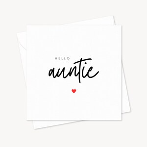 Hallo Tante New Baby Karte | Werdende Eltern | Baby Mädchen | Baby Junge | Karte Großeltern | Herzlichen Glückwunsch | Minimalistische Karte