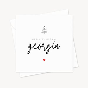 de Noël personnalisée | Nom Cadeau de fête | Pour Les Fêtes Une personne spéciale | Carte d'hiver personnalisée | Maman Papa Sœur Frère Oncle Tante