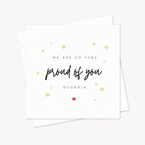personnalisée si fière de vous | Félicitations pour votre nouvel emploi | Carte porte-bonheur personnalisée | Carte Bravo | Nouvelle aventure