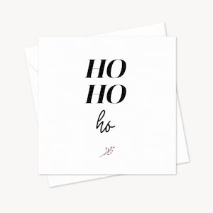 Eenvoudige gepersonaliseerde ho-ho-ho-kerstkaart | Kalligrafie | Feestelijke winterkaart | Cadeau voor familie en vrienden