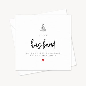 Unsere erste Weihnachtskarte | Ehemann-Weihnachtskarte | Personalisierte Weihnachtskarte | Romantische Mann Festliche Karte | Besondere Weihnachtskarte