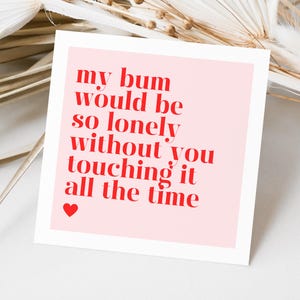 面白い記念日カード、私のお尻はきっと寂しがる、幸せな結婚、夫、妻、彼氏、彼女、婚約者、彼へのプレゼント、私たちのデート