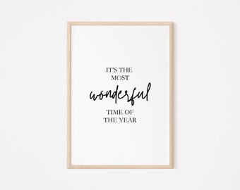 It's A Wonderful Time Of The Year Christmas Print | Festive | Calligraphy Typography | Minimalistic Print | Seasonal Home Prints | A3 A4 A5