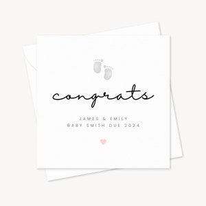 Félicitations pour votre nouveau-né | carte de vœux personnalisée | Petite fille | Bébé garçon | Bienvenue dans le monde | Félicitations