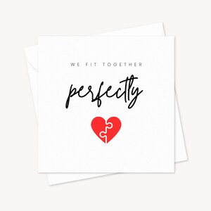Valentijnskaart | We passen perfect bij elkaar | Fijne Valentijnsdag | Vriendin Vriendje Vrouw Echtgenoot | Legpuzzelhart | Af en toe een kaart