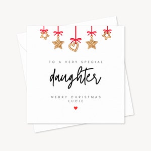 Gepersonaliseerde dochterkerstkaart | Speciale kerstkaart voor dochter | Kerstkaart | Leuke familiefeestkaart | Speciale kerstkaart