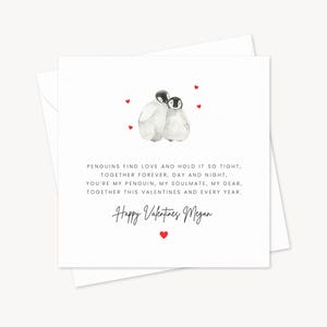 You're My Soulmate, Penguin Valentines Card | Personalised Romantic Gift | Husband Wife Girlfriend Boyfriend Fiancé Partner | Anniversary