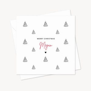 Personalisierte Skizziert Weihnachtskarte | Weihnachtskarte | Skizziert Bäume | Festliche Winter Karte | Geschenk für Familie und Freunde