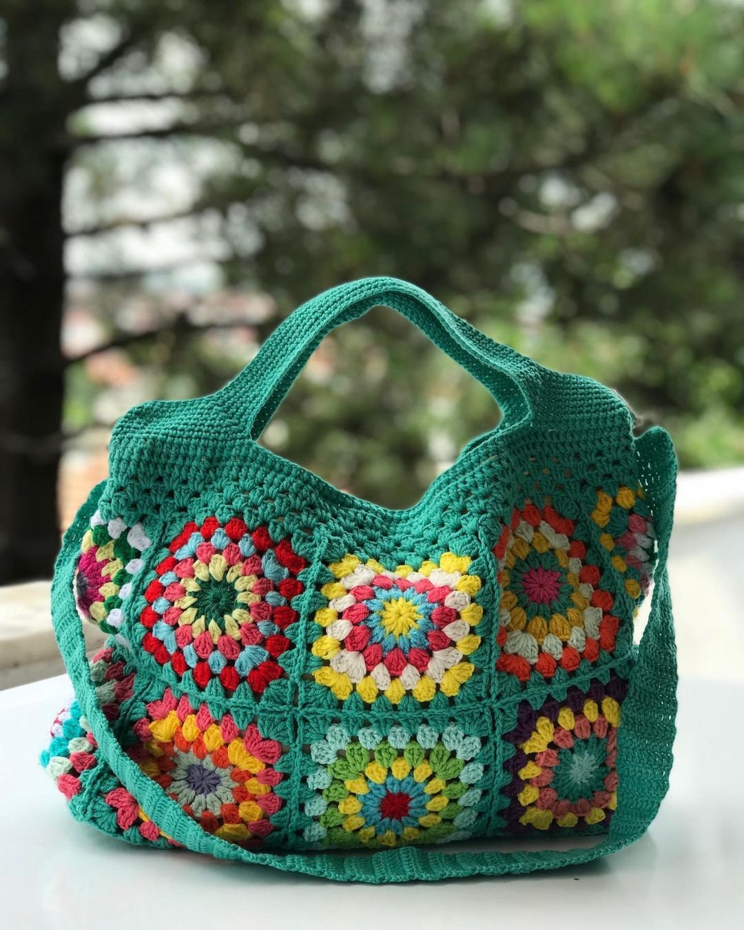 Granny Square Bag Bohemian Bag Crochet Bag Afghan - Etsy