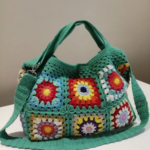 Granny Square Bag Bohemian Bag Crochet Bag Afghan - Etsy