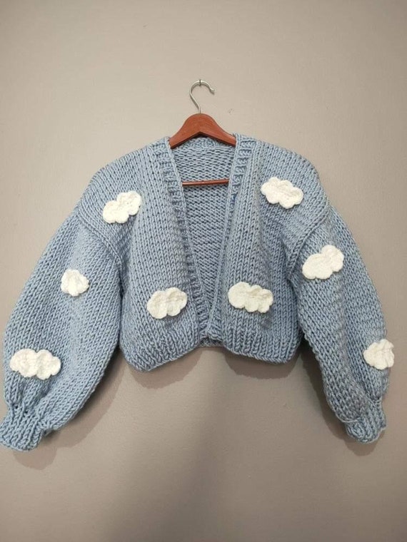 Cloudy Cardigan Cloud Sweater Cloudy Pullover Cloud Knitted Crop Cloud Patterned Plus Oversized Pullover Etsy
