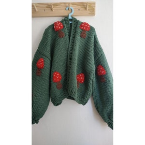 Cardigan&Sweater-Mushroom Cardigan Mushroom Pullover Fruit Knitted Clothes Mushroom Patch Plus Oversized Options image 7