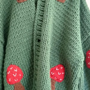 Cardigan&Sweater-Mushroom Cardigan Mushroom Pullover Fruit Knitted Clothes Mushroom Patch Plus Oversized Options image 6