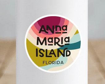 Anna Maria Island Sticker, Florida Sticker, Waterbottle Sticker, Vinyl Sticker, Waterproof Sticker, Tropical Sticker, Anna Maria Island Art