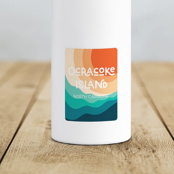 Ocracoke Island Sticker,Outer Banks Sticker,North Carolina Sticker,Waterbottle Sticker, Vinyl Sticker,Waterproof, OBX Sticker, Beach Sticker