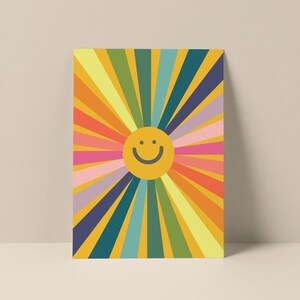 Carte de correspondance smiley, carte de correspondance vierge sourire, carte de correspondance soleil, carte de correspondance arc-en-ciel, carte de sourire, carte de soleil, carte de correspondance bohème, carte de bonheur