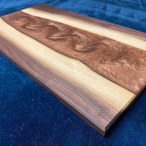 Charcuterie Board, Walnut and Resin Coffee Brown