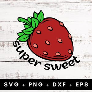 Fragola super dolce in formato SVG, Torta di fragole in formato SVG, Clipart di fragole, PNG dolce, Frutta in formato SVG, Bambina in formato SVG, Fragole in formato SVG