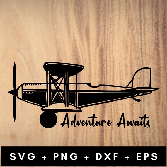 Vintage Airplane Adventure Awaits Svg Dxf Eps Png Instant | Etsy