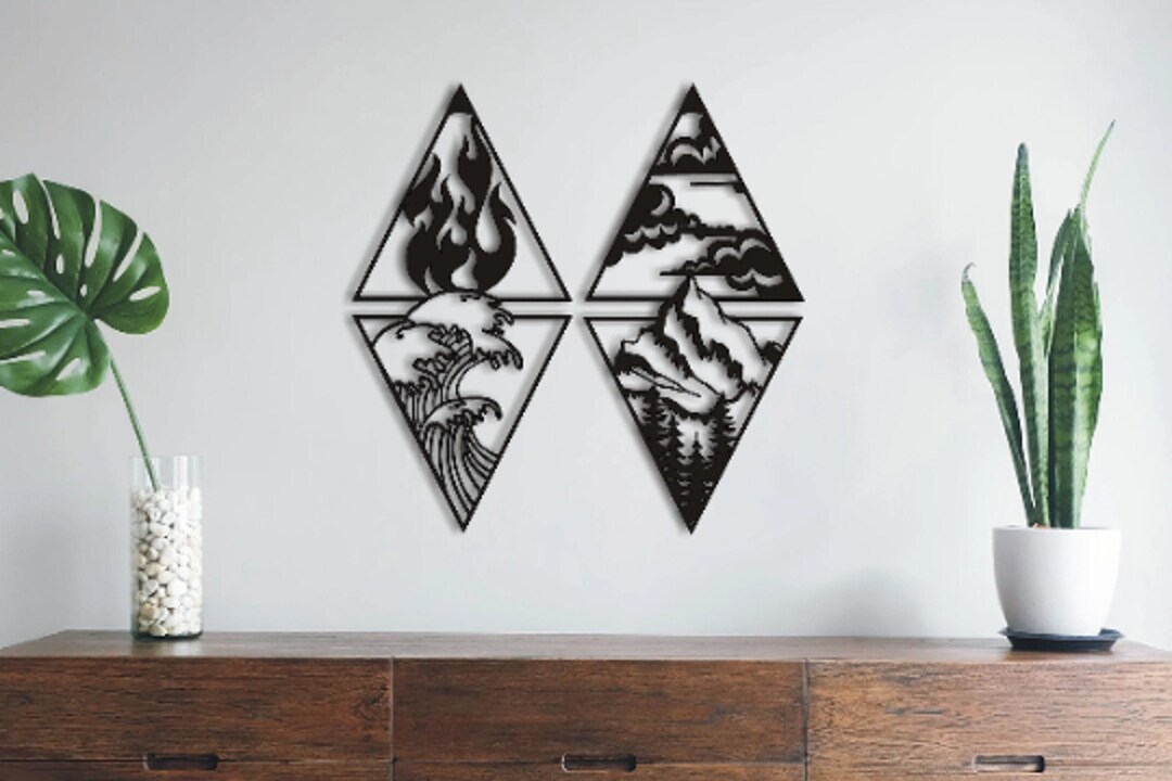 Elements Metal Wall Art Decor, Metal Wall Decor, Wall Decoration