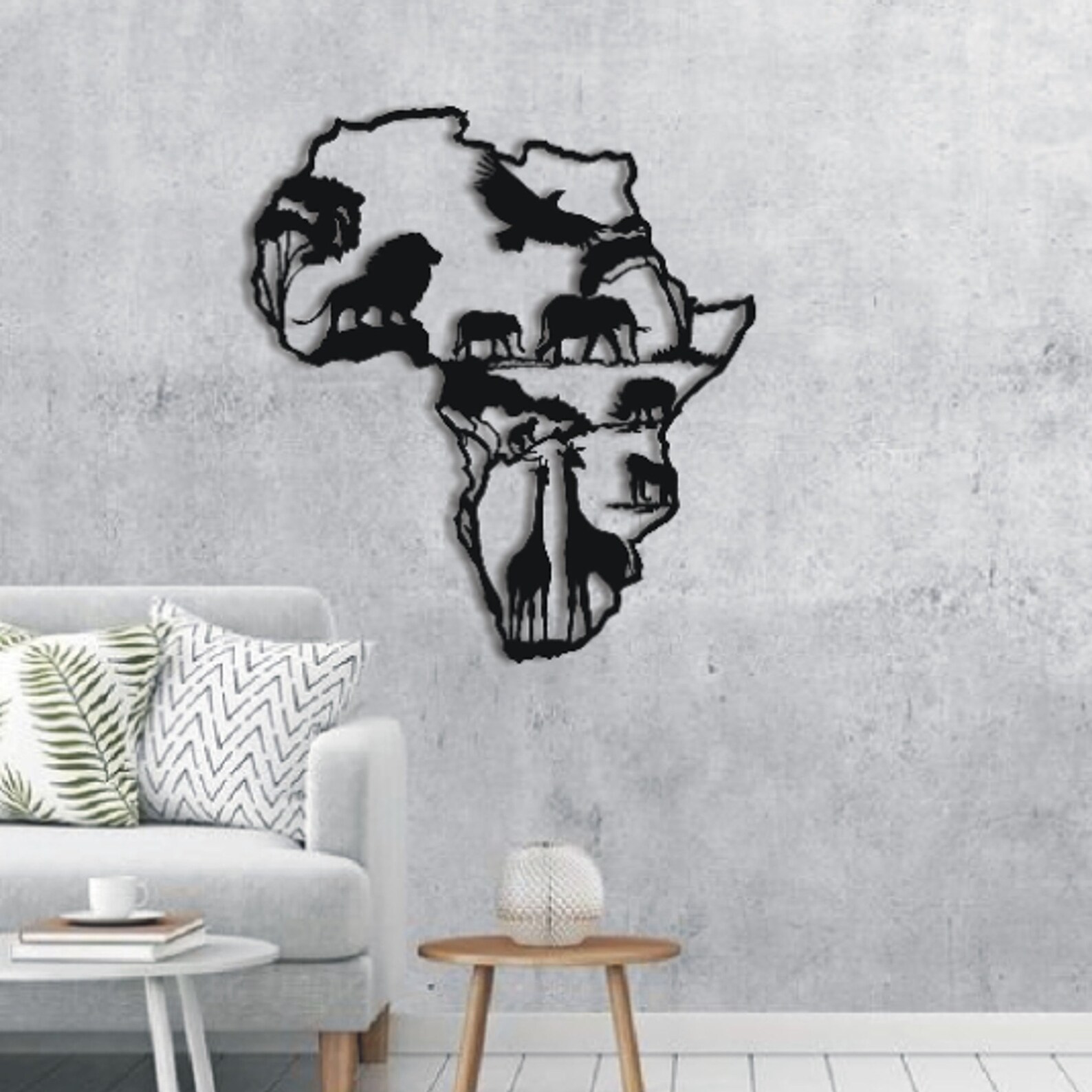 African Wall Art Metal Wall Hangings African Map Metal Etsy
