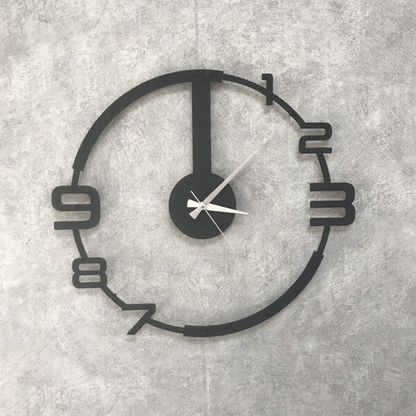 Horloge murale silencieuse Meta, horloge murale de salon, horloge murale surdimensionnée, horloges pour mur, horloge murale noire, horloge murale minimaliste, horloge unique