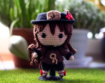 Direttore del Wangsheng Funeral Parlor Hu tao farcito peluche amigurumi Genshin impatto