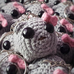 Sad hamster meme viral tiktok crochet keychain handmade image 2
