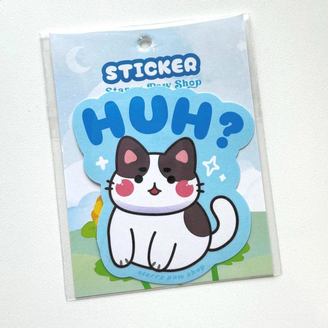 Huh Cat Matte Sticker 3