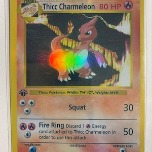 Thicc Charmeleon Charizard gx ex vmax v Tarjeta Pokémon Orica holográfica Pikachu Pokemon luces celestiales hechas a medida