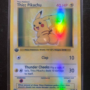 Thicc Pikachu Charizard gx ex vmax v Pokémon card Orica holographic Pikachu Pokemon celestial lights custom made