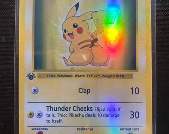 Thicc Pikachu Charizard gx ex vmax v Pokémon Karte Orica holografische Pikachu Pokemon Himmelslichter nach Maß