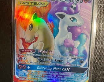 Ponyta galarian gx tag team charizard gx ex vmax v Pokémon carte Orica holographique Pikachu Pokemon lumières célestes sur mesure