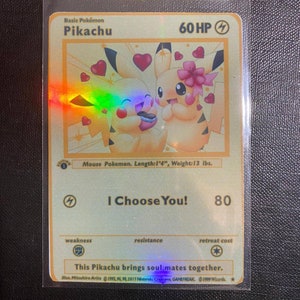 Pikachu Valentinstag Happy Charizard gx ex vmax Pokémon Karte holografisch Pikachu Pokemon Himmelslichter nach Maß