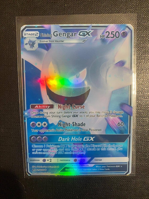 Gengar gx shiny Charizard gx ex vmax v Pokémon card Orica holographic  Pikachu Pokemon celestial lights custom made